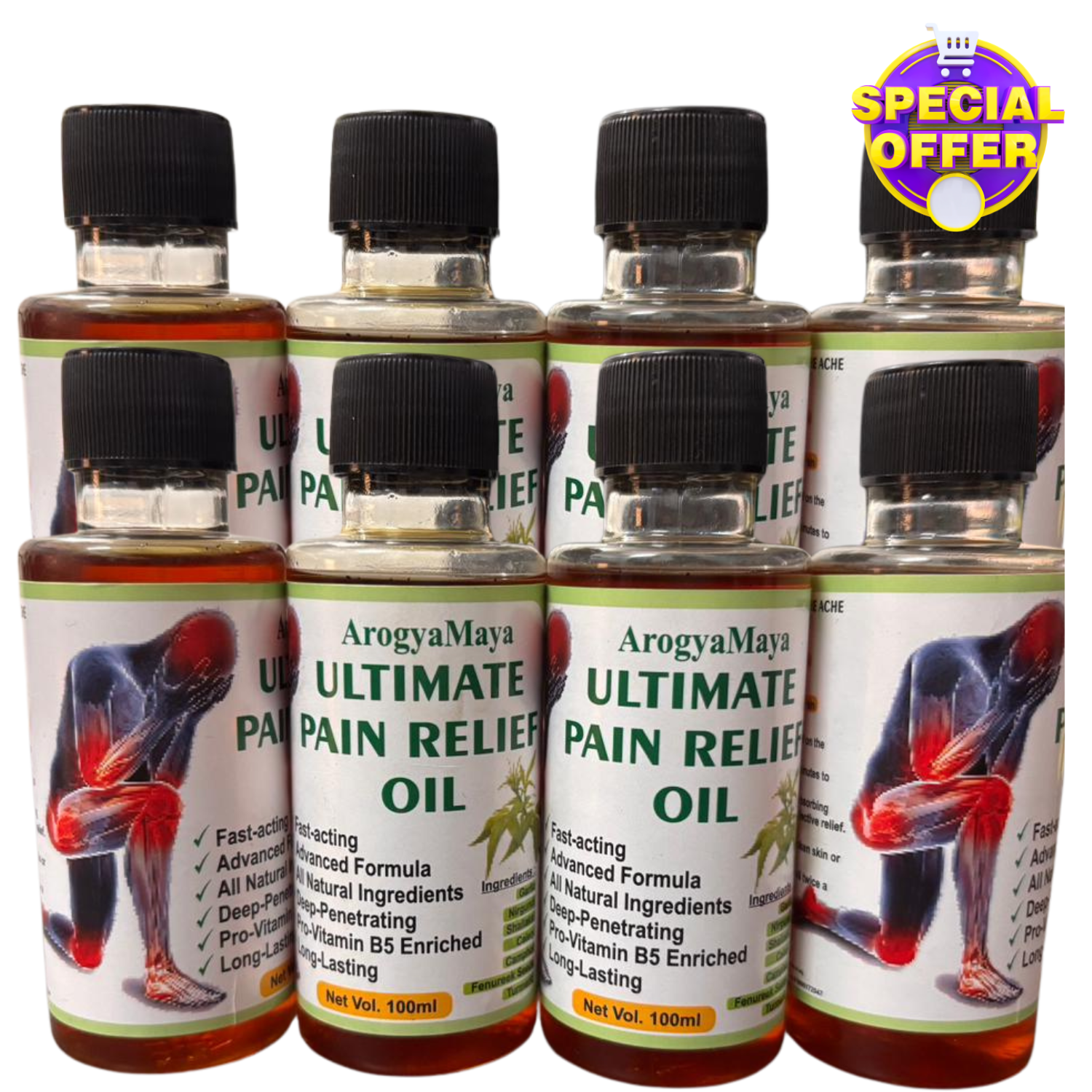 ArogyaMaya Ultimate Pain Relief Oil (Pack of 8)